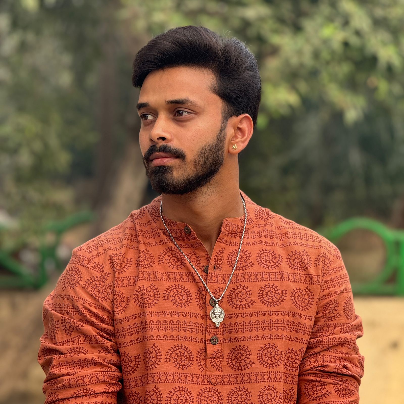 Ayodhya Shree Ram Silver Plated Pendant Necklace - Anti Tarnish