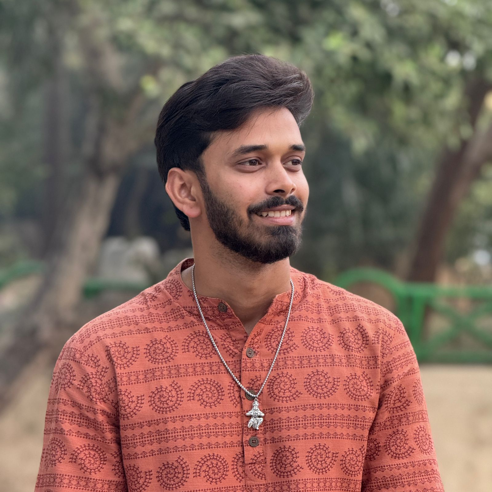 Hanuman Shree Ram Devotional Silver Plated Pendant Necklace - Anti Tarnish