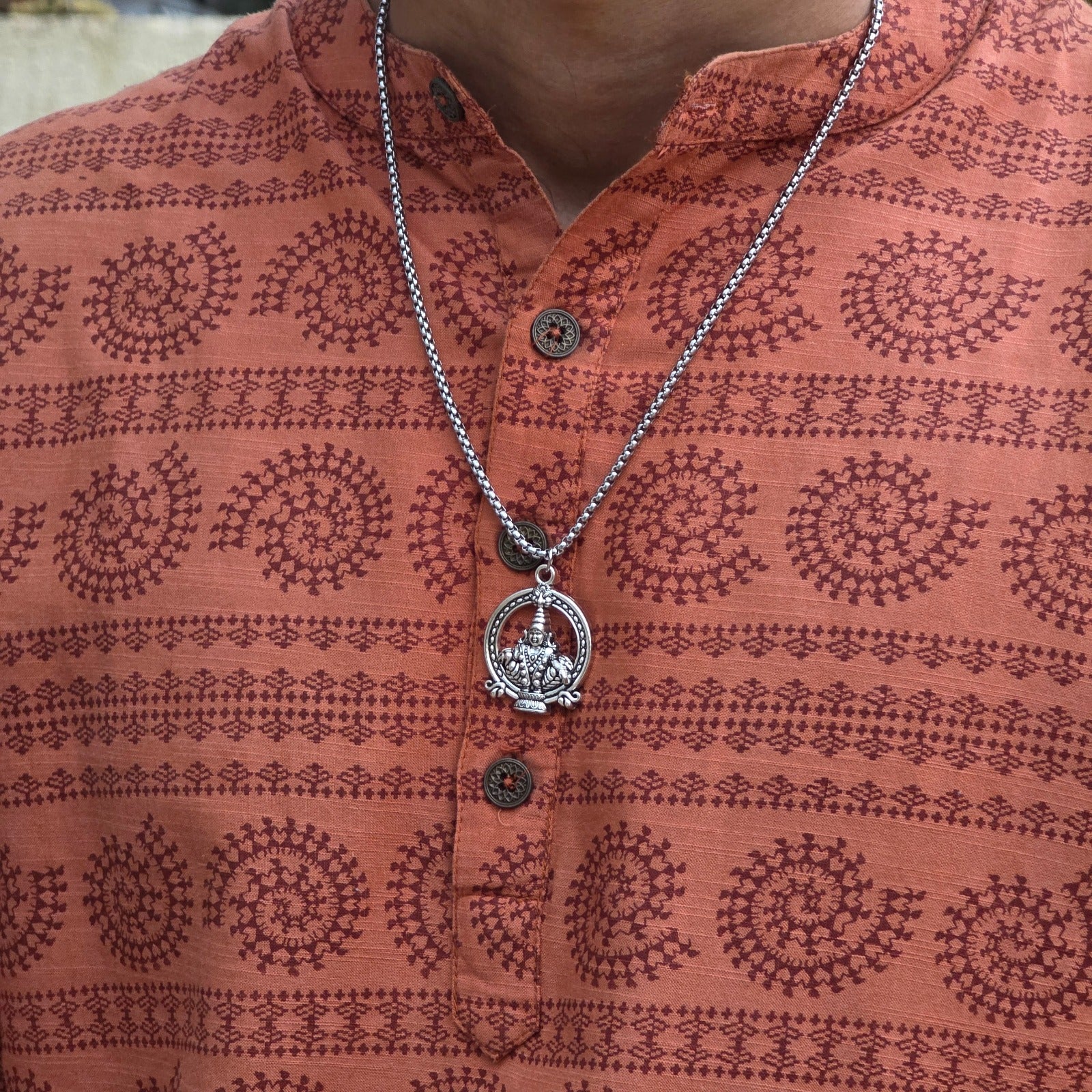 Maa Lakshmi Wealth Booster Silver Plated Pendant Necklace - Anti Tarnish