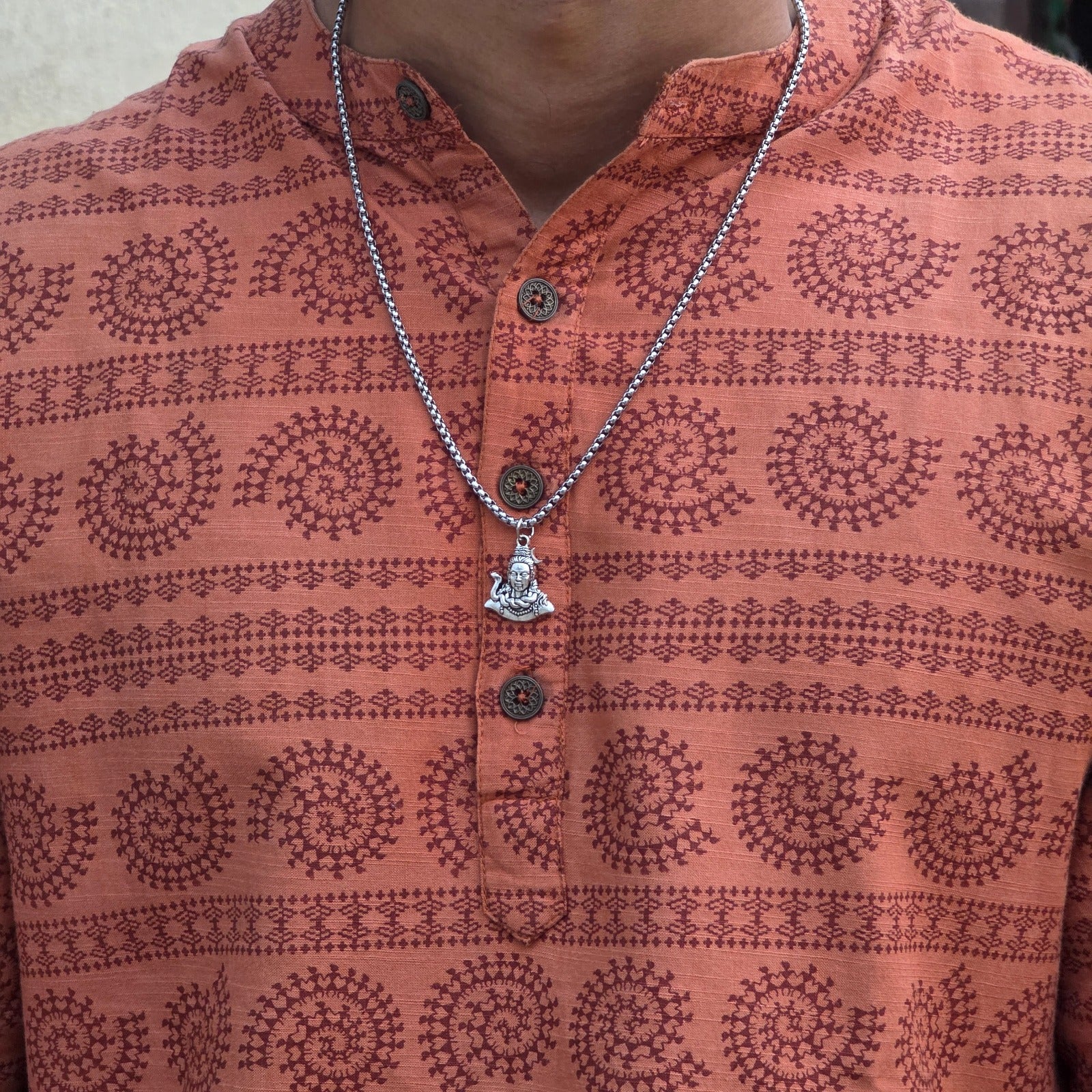 Neelkanth Shiva Silver Plated Pendant Necklace - Anti Tarnish