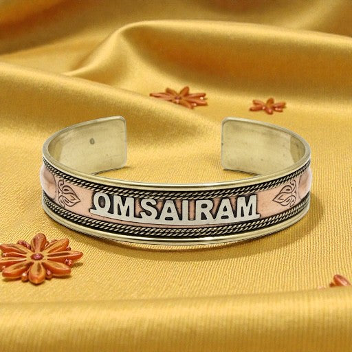 Om Sai Ram Copper Kada Bracelet - Spiritual Copper Bracelet