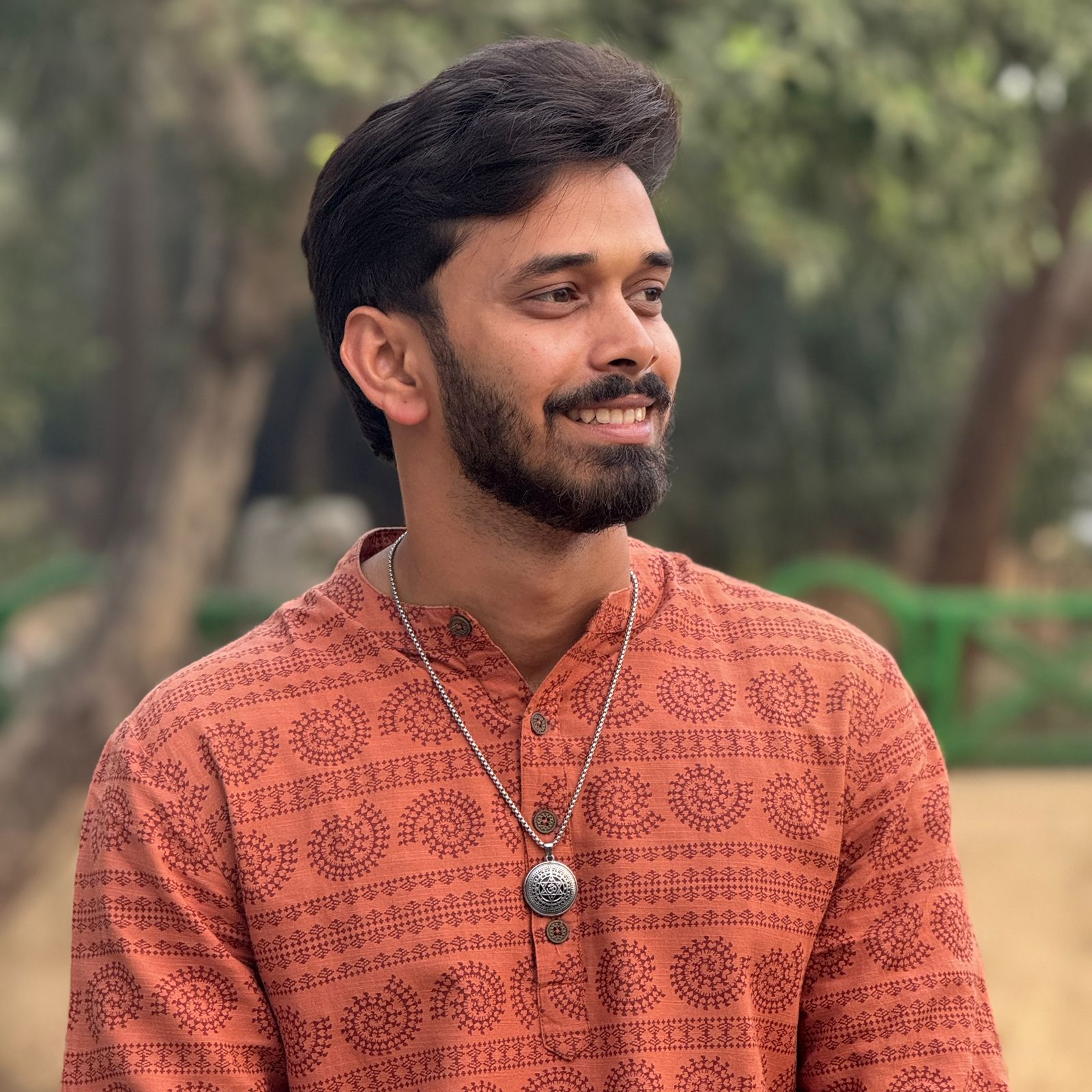 Om Yantra Silver Plated Pendant Necklace - Anti Tarnish