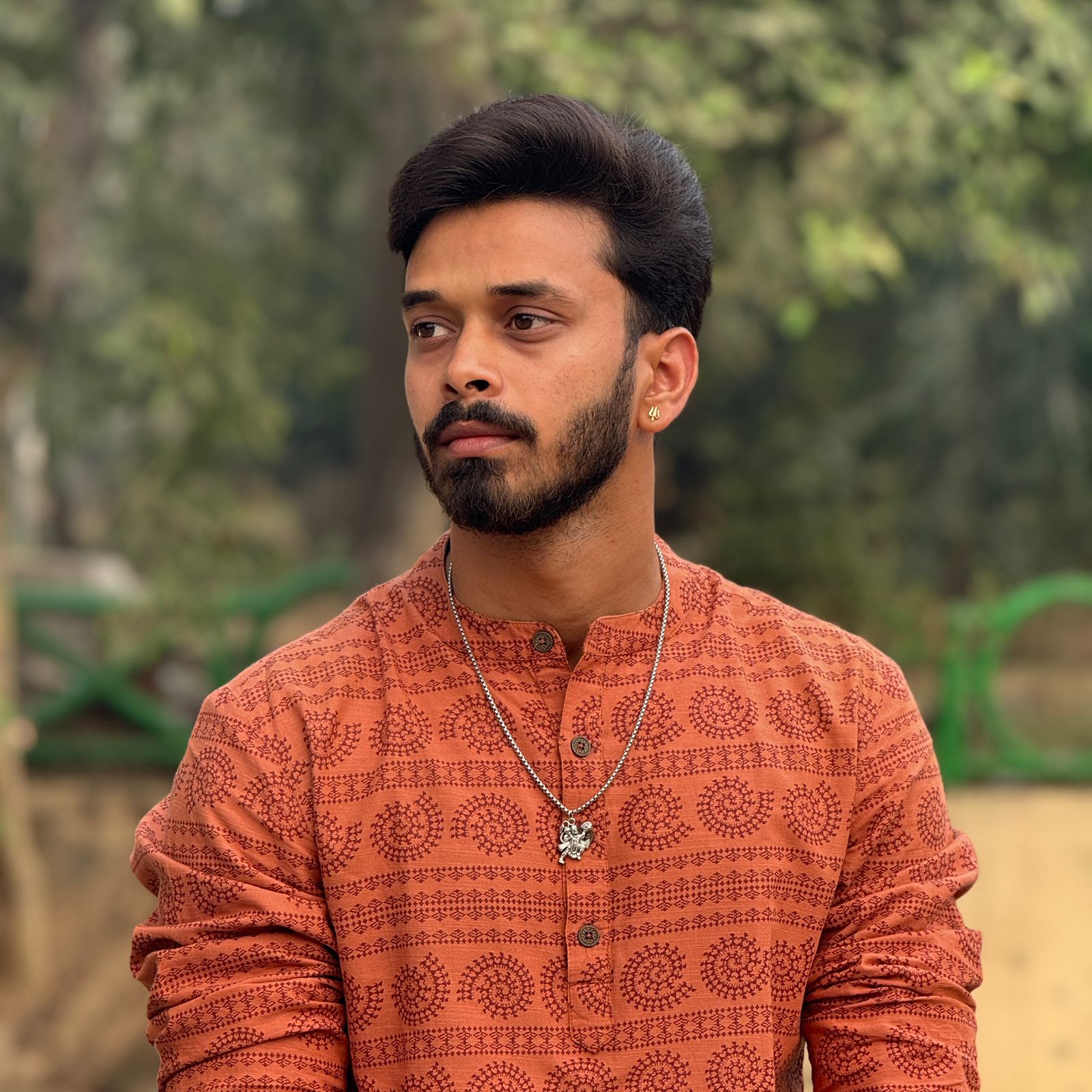 Sanjeevani Hanuman Mountain Silver Plated Pendant Necklace - Anti Tarnish