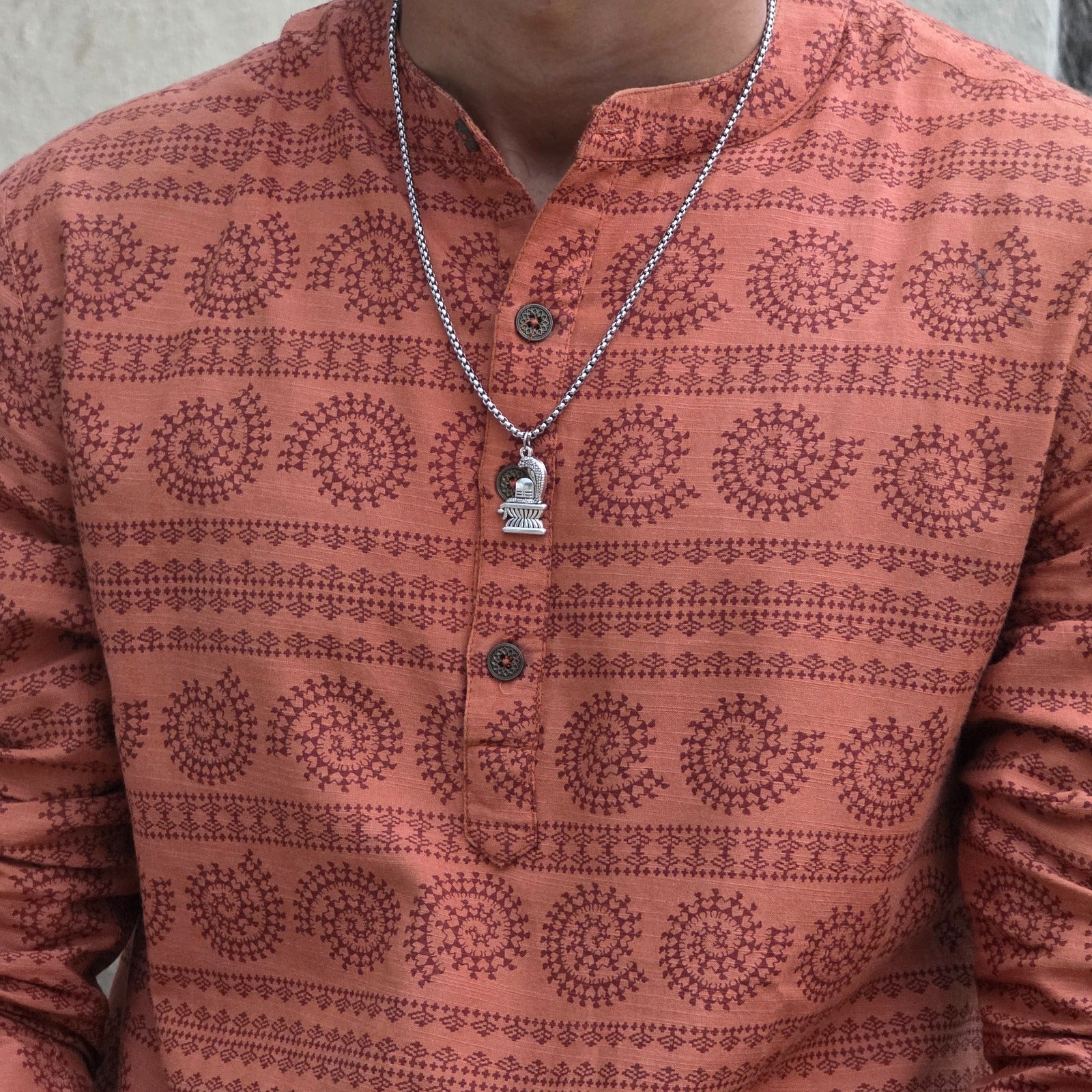 Mahadev Shivling Silver Plated Pendant Necklace - Anti Tarnish