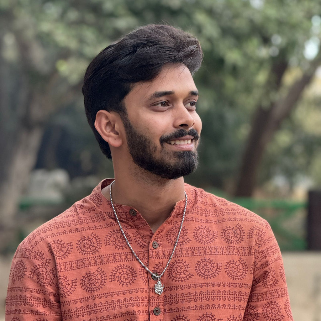 Shree Ganesha Silver Plated Pendant Necklace - Anti Tarnish