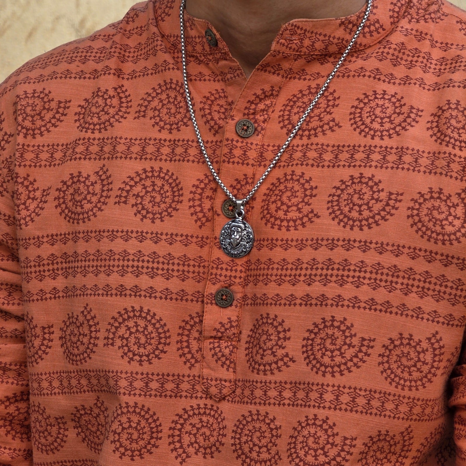 Shri Hanuman Silver Plated Pendant Necklace - Anti Tarnish