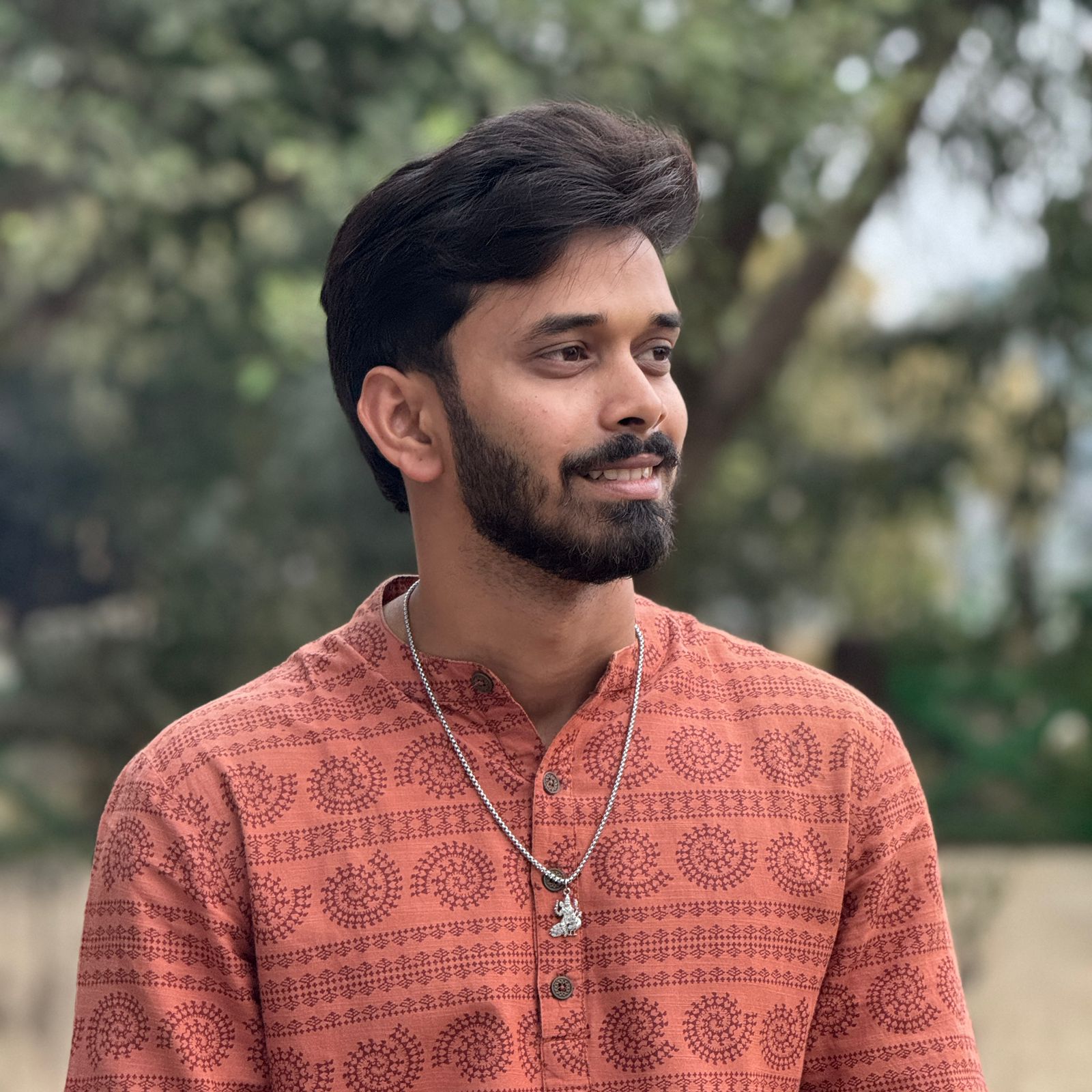 Lord Murugan Kartikeya Seated Silver Plated Pendant Necklace - Anti Tarnish