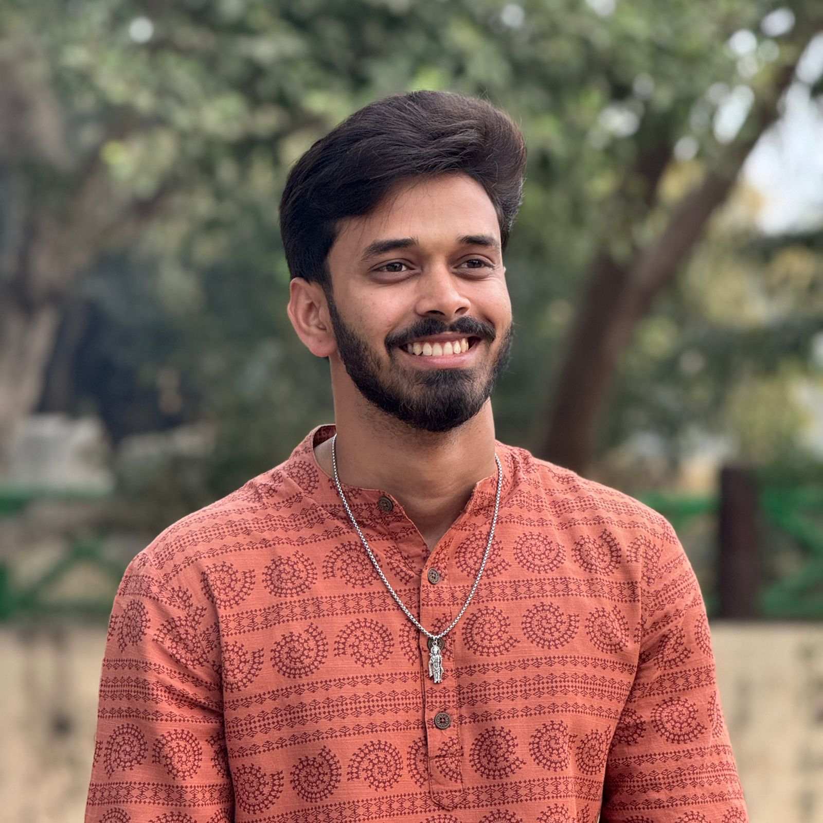 Shree Ram Standing Silver Plated Pendant Necklace - Anti Tarnish